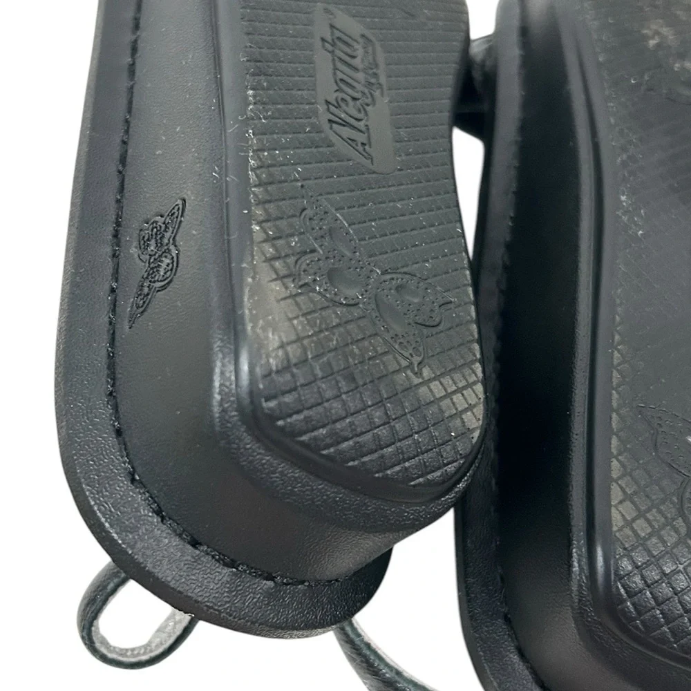 ALEGRIA Kendra Black Shimmer T-Strap KEN-765 Sandals Womens - Picture 4 of 14